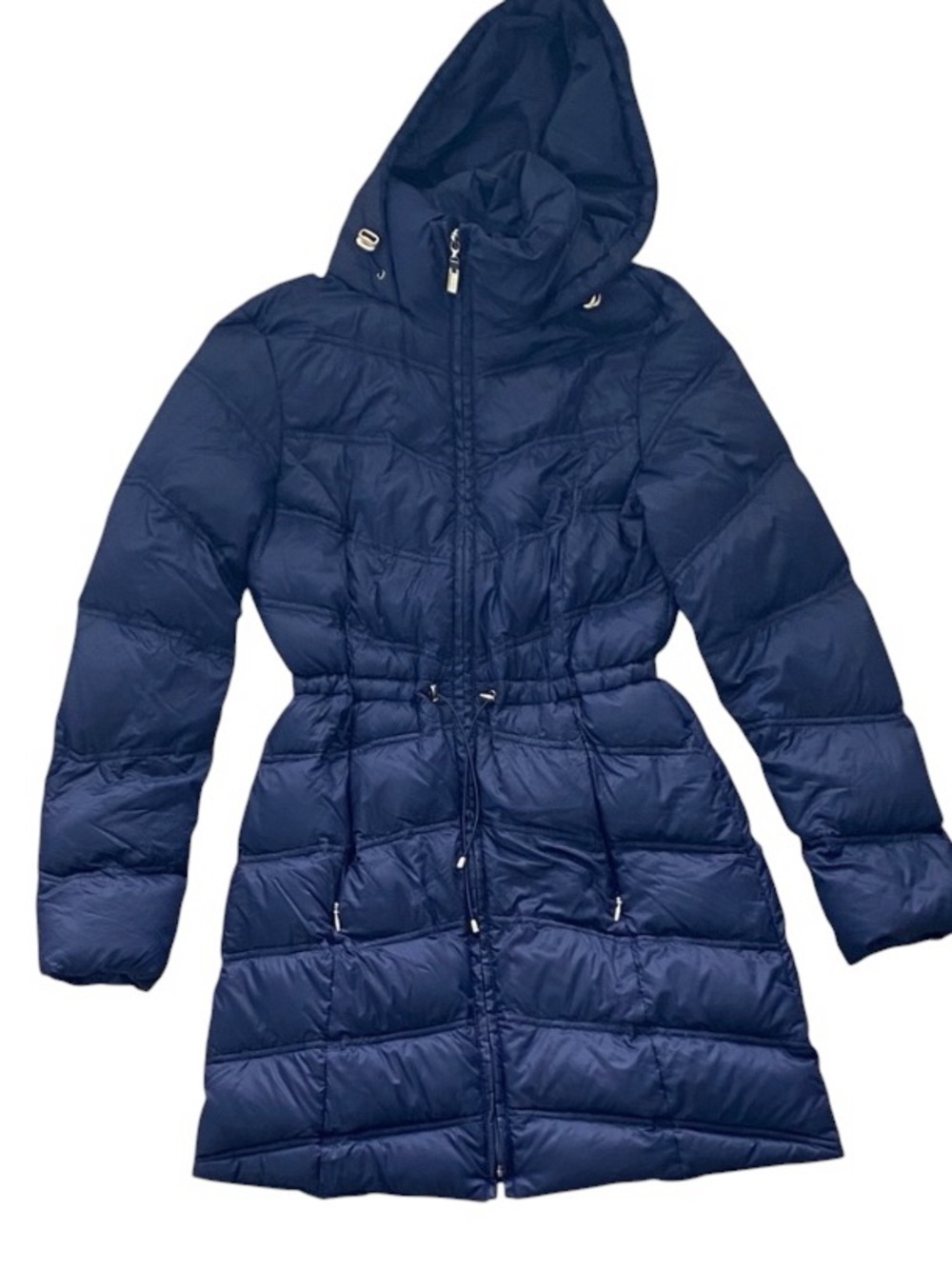 Ellen Tracy Dark Blue Hooded Puffer Jacket
